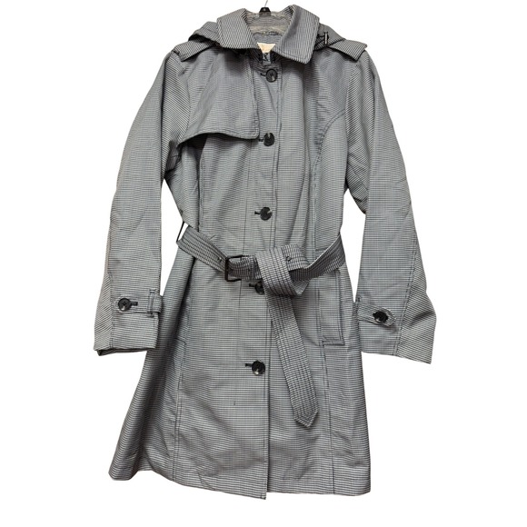 Michael Kors Women XL Houndstooth TrenchCoat Minimalist Mobwife Old money Office - Picture 2 of 16